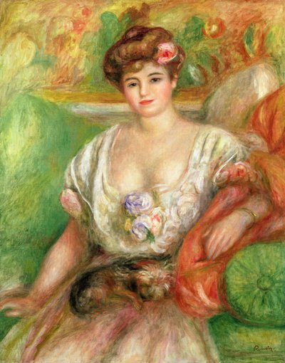 Misia Sert con un perro de compañía de Pierre Auguste Renoir